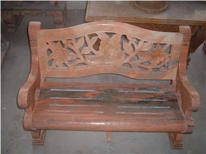 Wanxia Red Marble Handcarved Bench Home Decoration /Interior Stone Furniture Bench/China Rosso Red Marble Furniture Bench Decor