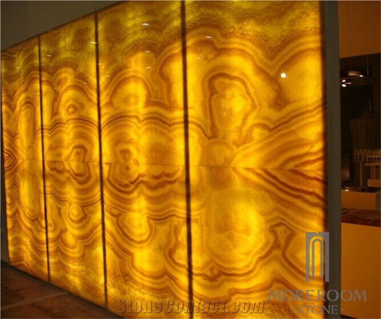 Backlit Onyx Slab Translucent Honey Onyx Tiles Agate Home Decor