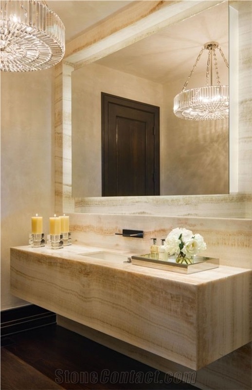 Bathroom Vanity Fiberglass Onyx Laminated Onyx Slab with Fiber Glass