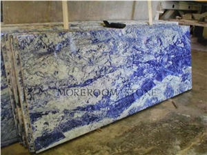 Blue Marble Slab , Inlay Marble Flooring Design, Polished Blue Marble Wall Covering Tiles