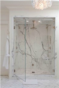 Book Match Calacatta White Marble Stone Laminated Marble Stone for Interior Application