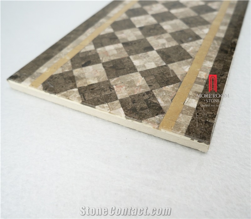 Cicily Grey Grey Marble Laminated Mosaic Marble Border Design Marble Flooring Border Designs