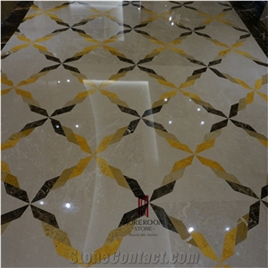 Laminated Marble Floor Tiles Water Jet Marble