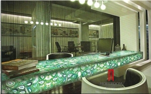 Luxury Europe Style Agate Stone Semiprecious Stone with Backlit for Kitchen Countertops