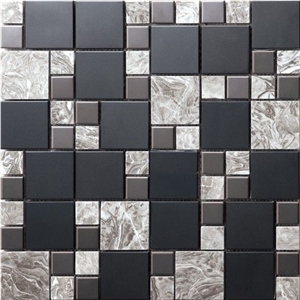 Marble Mosaic Tiles on Mesh Marble Waterjet Mosaic Mosaic Stones