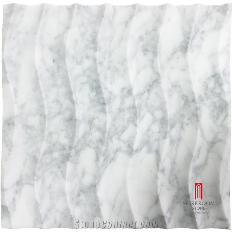 New Design Cararra White Marble 3d Decors for Wall Decoration
