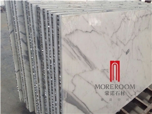 Polished Aluminium Honeycomb Statuario White Stone Slab