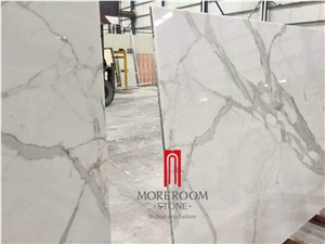 Taly Calacatta White Marble Slab Lightweight Laminated with Aluminum Honeycomb
