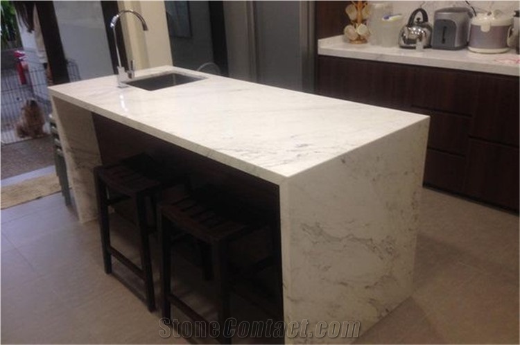 Volakas Marble Kitchen Countertop Greece White Marble Kitchentop Factory Fabrication