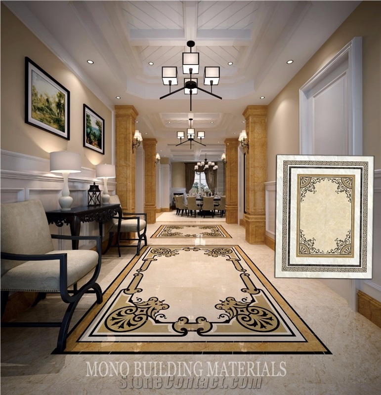 Waterjet Medallion Marble Tile Design Porcelain Floor Tiles