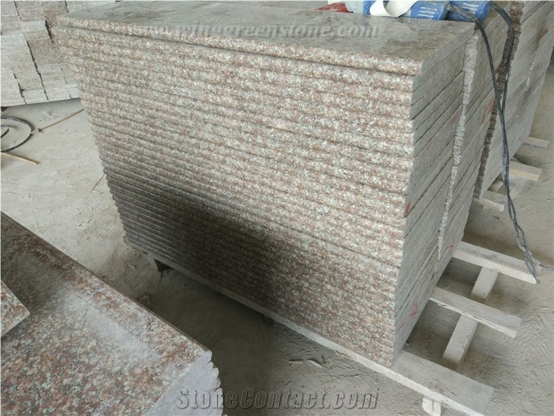 Cheapest G687 Polished Granite/Peach Red Polished Granite/China Pink Polished Granite for Stair,Steps & Risers, Treads and Threshold, Winggreen Stone
