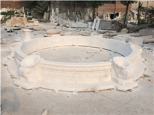 Chinese White Marble Fountains, White Marble Sculptures Fountains, Marble Water Features, Hand Carved Marble Fountains, Xiamen Winggreen Manufacturer