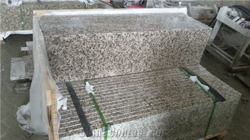 Chinese Yellow Granite, Chrysanthemum Yellow Granite Steps & Risers, G703 Granite Staircase, Polished Granite Stair Threshold, Xiamen Winggreen Manufacturer