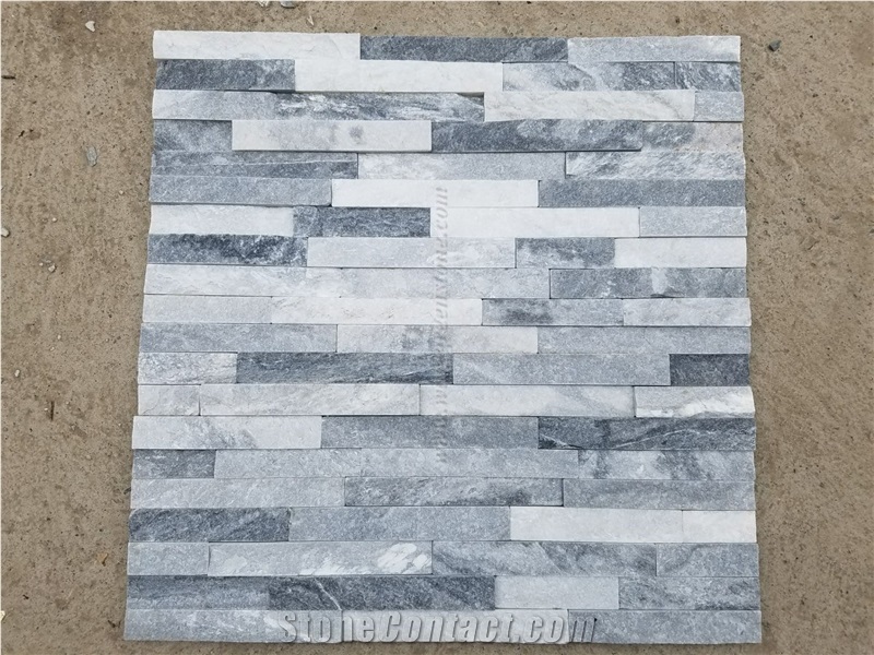 High Quality, Grey and White Slate Culture Stone, Grey with White Wall Cladding, Slate Ledge Stone, Stacked Stone Veneer, Xiamen Winggreen Manufacturer