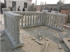 Own Factory, White Marble Staircase Rails, Outdoor and Indoor Use Stair Railings, Polished White Marble Handrail, White Marble Balustrades, Xiamen Winggreen Manufacturer