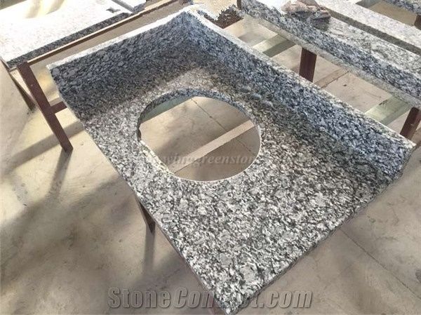 Spray White Granite Vanity Tops Breaking Waves Granite Bathroom