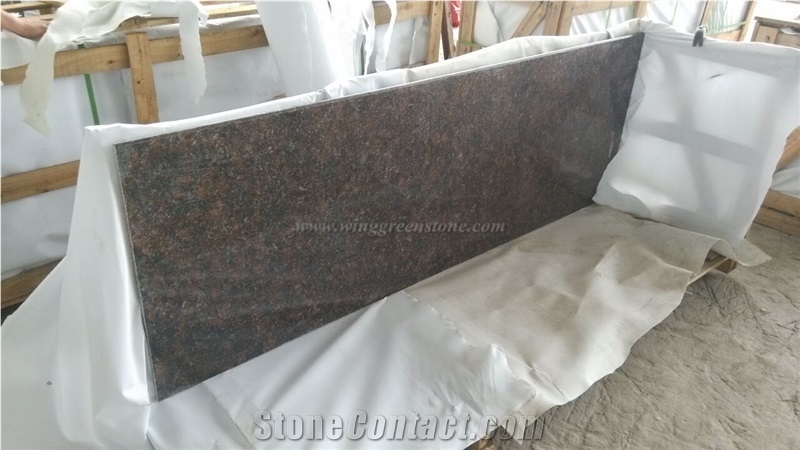 Tan Brown Granite Kitchen Bench Tops, Imported Granite Kitchen Island Tops, Dark Tan Granite Custom Countertops, Xiamen Winggreen Manufacturer