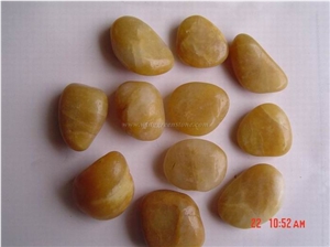 Yellow Pebble Stone, High Polished River Stone, Pebble Stone for Driveways or Walkways, Cobble Stone, Winggreen Stone