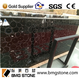 Black Agate Gemstone Slabs Semiprecious Stone