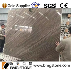 Chinese New Type Kylin Brown Wood Marble Slabs & Tiles