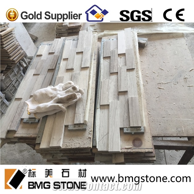 Natural Culture Stone White Wooden Marble Cultured Stone for Wall Cladding Decoration
