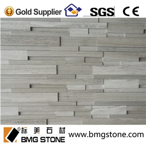 Natural Culture Stone White Wooden Marble Cultured Stone for Wall Cladding Decoration