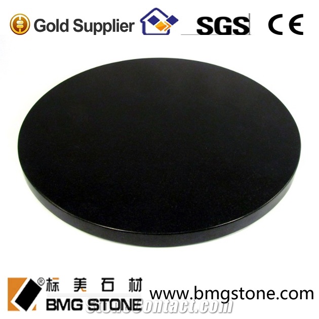 Polished Black Round Table Top Black Galaxy