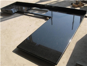 Polished Black Round Table Top Black Galaxy