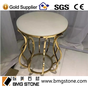 Pure White Marble Round Counterops Table Tops
