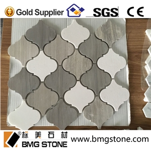 Wooden Grey Marble Tumbled Mosaic
