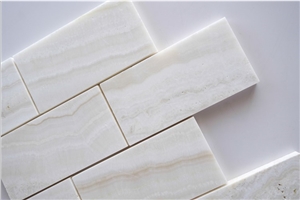 Manufactured Natural White Onyx Stone Slab Tiles for Luxury Decoration