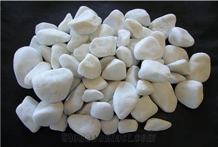 white Marble Pebble Stones, gravels 