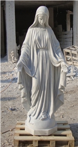 Hand Carved White Marble Stone Western Religious Virgin Mary Sculpture & Statues