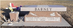 Nature Stone Granite with Benches Design Headstone, Tombstone