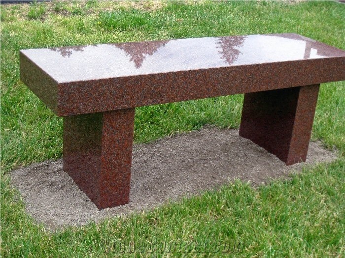 Nature Stone Granite with Benches Design Headstone, Tombstone