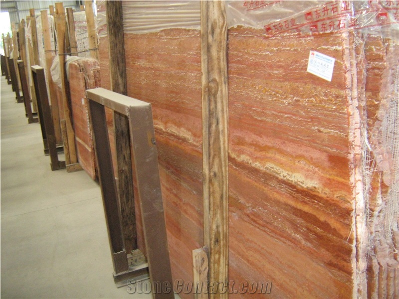 Red Travertine Slabs & Tiles, Italy Red Travertine
