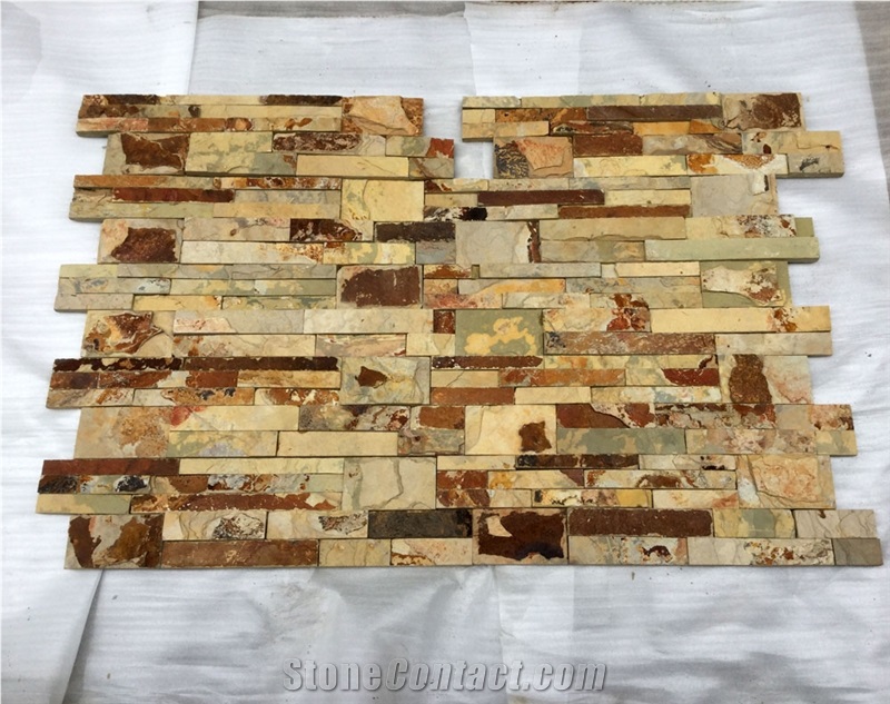 Nature Golden Slate Cultured Stone for Decoration