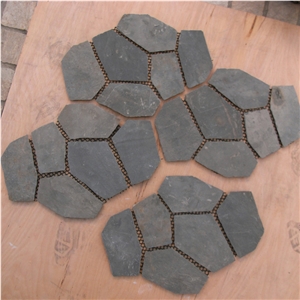 Smc-B020 Natural S1120 Rusty Slate Flagstone Pattern/Crazing Paving Stone/Irregular Mesh Paver