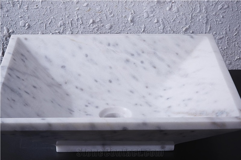 Bianco Carrara Sinks,Natural Stone Vessel ,Kitchen Sinks,Bathroom Sinks,Wash Bowls,Rectangle Sinks