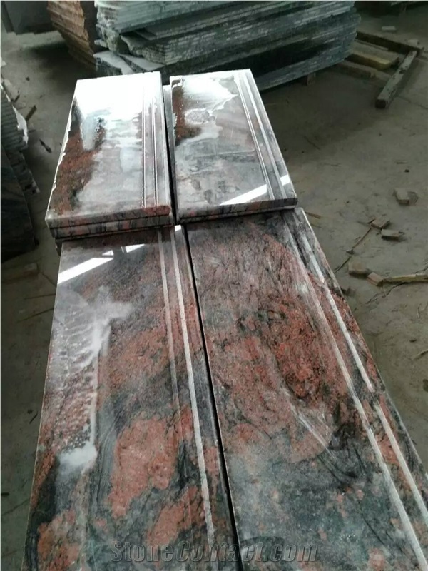 China Multi-Color Red Grey Granite Polished Stair Step