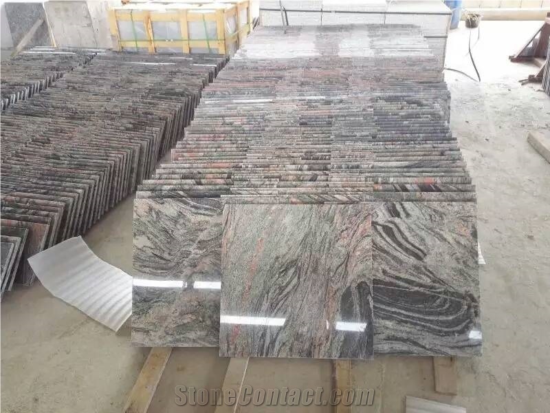 China Multicolor Red & Black Granite Polished Tile Small Slab & Tiles for Flooring Tiles Wall Tiles