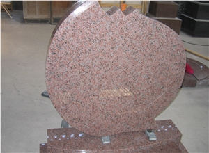 China Red Granite Tombstone,Gravestone,Heart Headstone