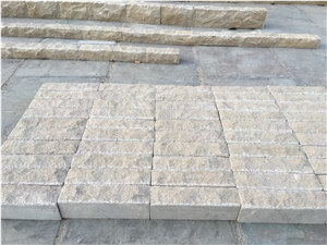 China Yellow Sandstone Split Cleft Natural Mushroom Surface Wall Tile Wall Stone