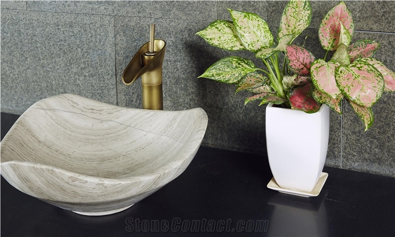 Grey Wood Grain Marble Kitchen Sinks,Bathroom Sinks,Vessel Sinks,Wash Sinks,Wash Bowls,Basins