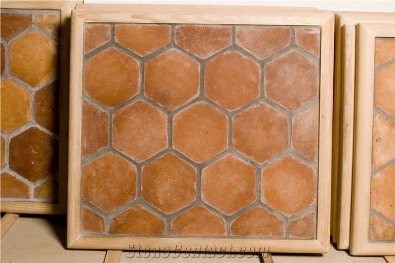 Handmade Terracotta Tile / Antique Tile / Terre Cuite/ Terracotta / Hexagon