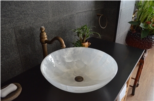 White Onyx Polished Wash Basin Washbowl Bathroom Sink