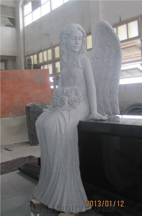 Shanxi Black Angel Tombstone on the Bench