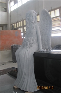Shanxi Black Angel Tombstone on the Bench