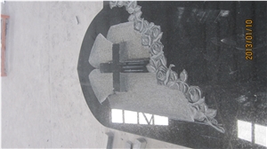 Shanxi Black Carved Cross Inside Monument