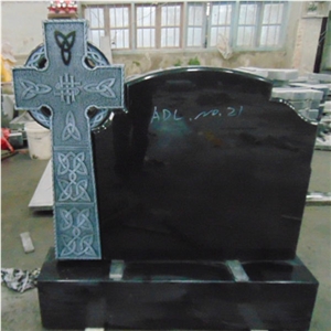 Shanxi Black Granite Boyne Cross Headstone and Monument